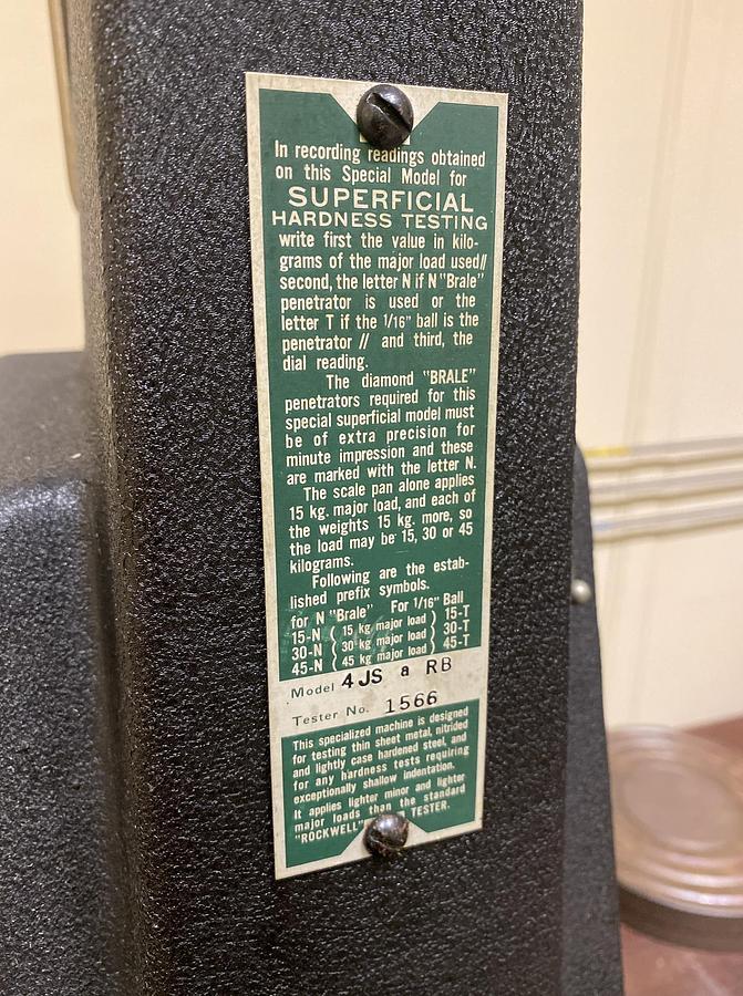 Used ROCKWELL 4JS a RB Hardness Tester