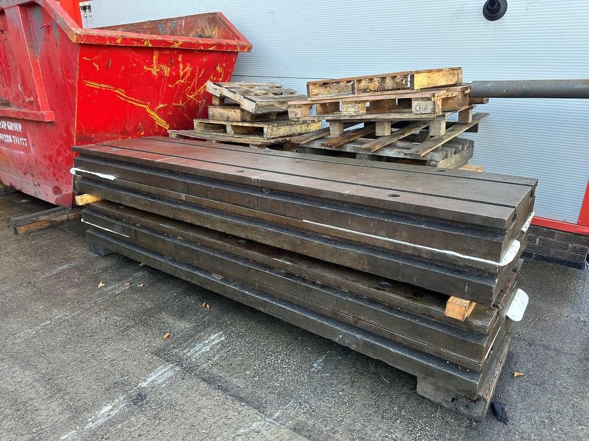Used 4 x TSlotted Matching Floor Plates  10ft x 30" x 7" Per Plate