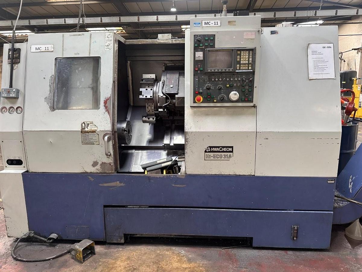 Used Hwacheon HI Eco 31A CNC Lathe with C Axis & Live Tools
