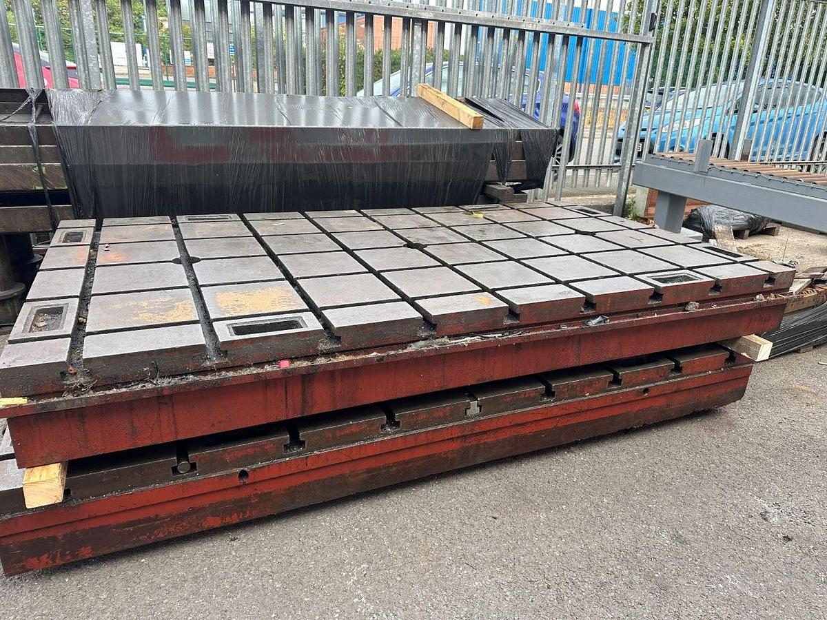Used 2 x T Slotted Floor Plates 5ft x 9ft x 10" Each 