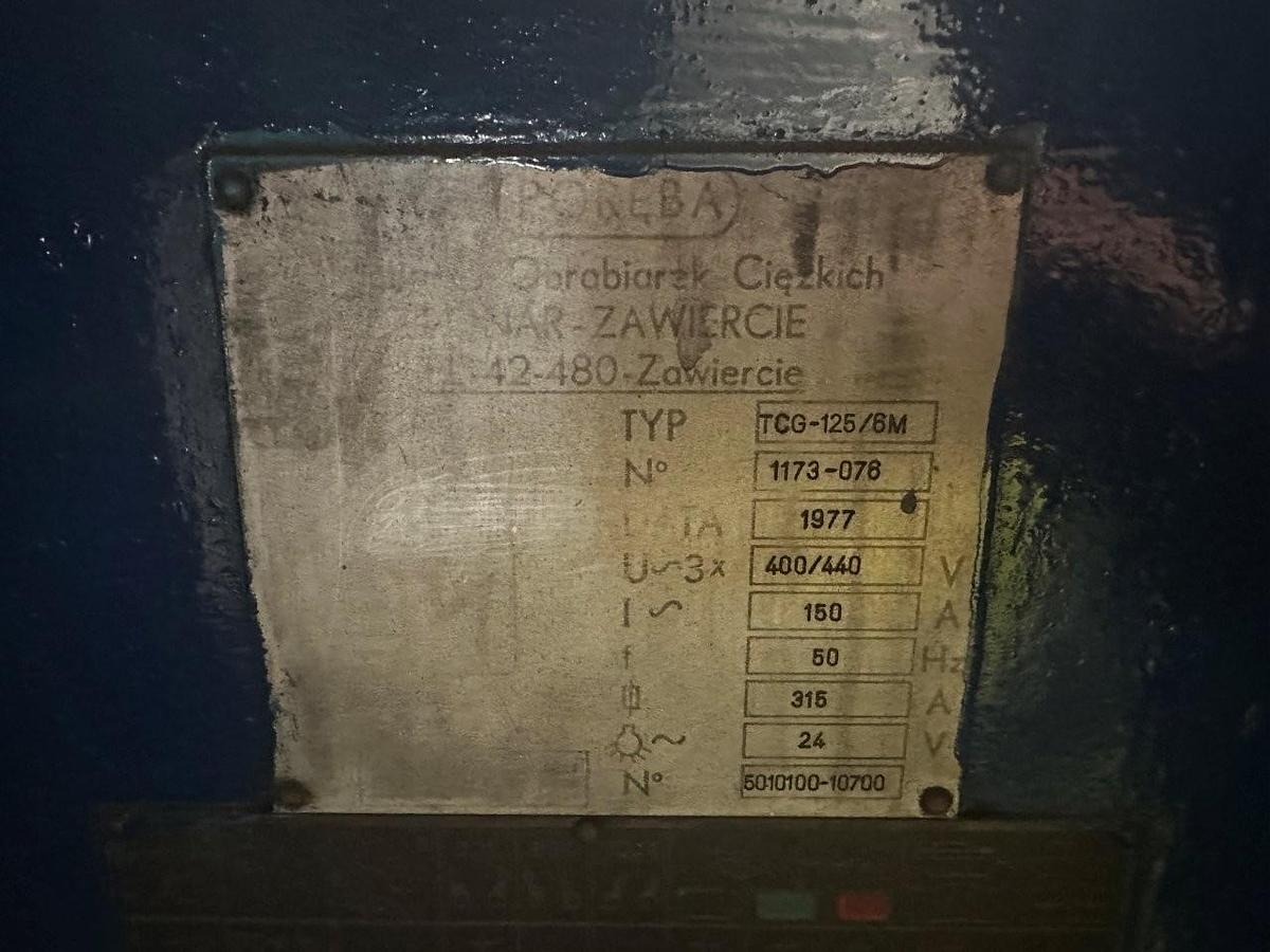 Used Poreba TCG 125 x 6000mm Heavy Duty Lathe