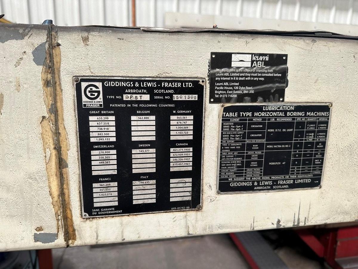 Used Giddings & Lewis DP5T Horizontal Borer
