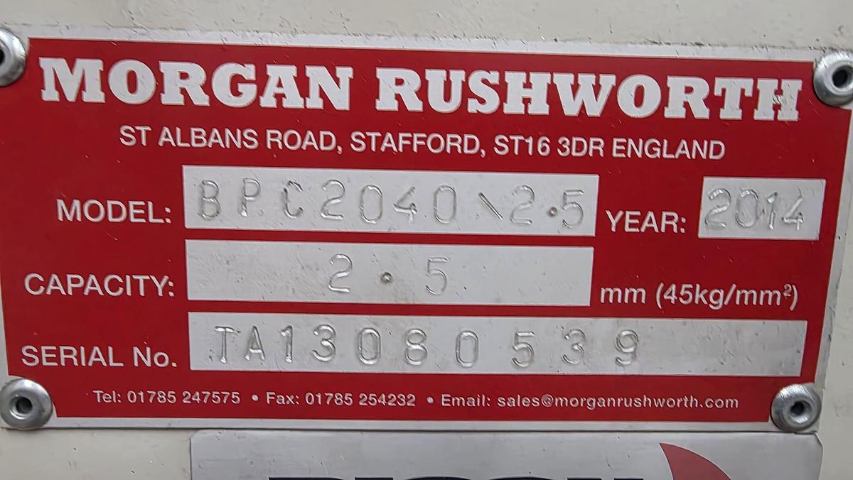 Used Morgan Rushforth BPC 2040/2.5 Folder