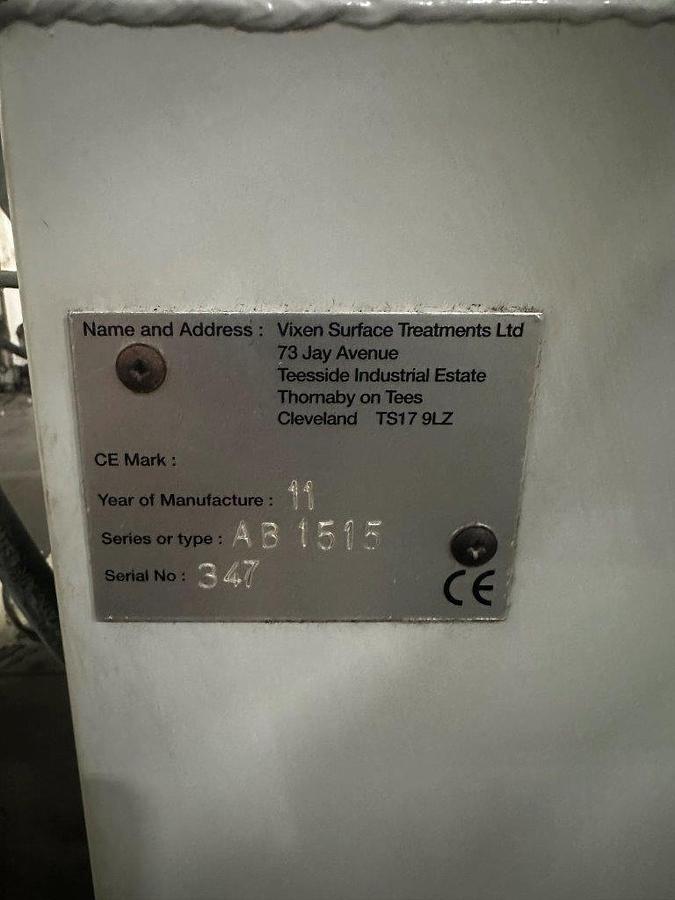 Used Aquablast 1515 Wet Blasting Cabinet (2011)