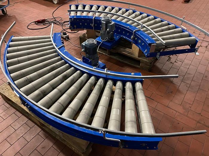 Gebraucht Rollenbahnkurve 90° mit Seitenführung Fördertechnik Kurve Rollen