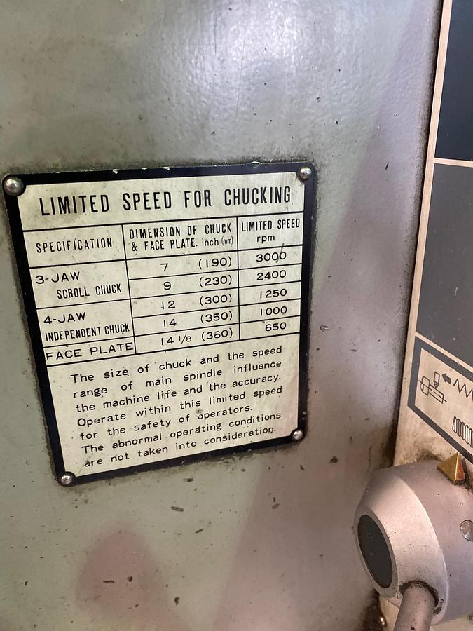 Used (1) "ONLY “USED” MAZAK MODEL 20 x 96"  HEAVY-DUTY HIGH-SPEED PRECISION LATHE