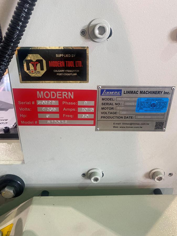 NEW MODERN LINMAC MODEL H-12014 HYDRAULIC POWER SHEAR