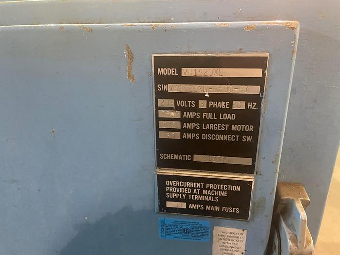 Used “Used” Peerless VB-1820XL Semi Automatic Vertical Tilt Frame Band Saw