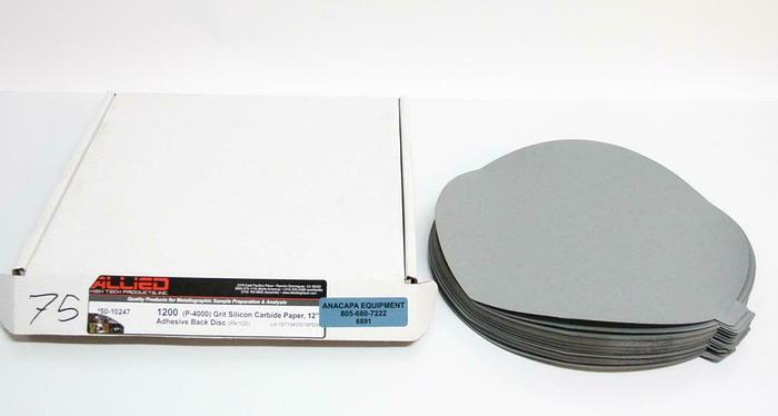 Allied 50-10247 1200 Grit Silicon Carbide Paper 12" Adhesive Disc LOT OF 75 6891