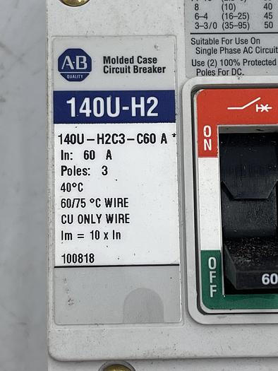 Used Allen-Bradley 140U-H2C3-C60 A