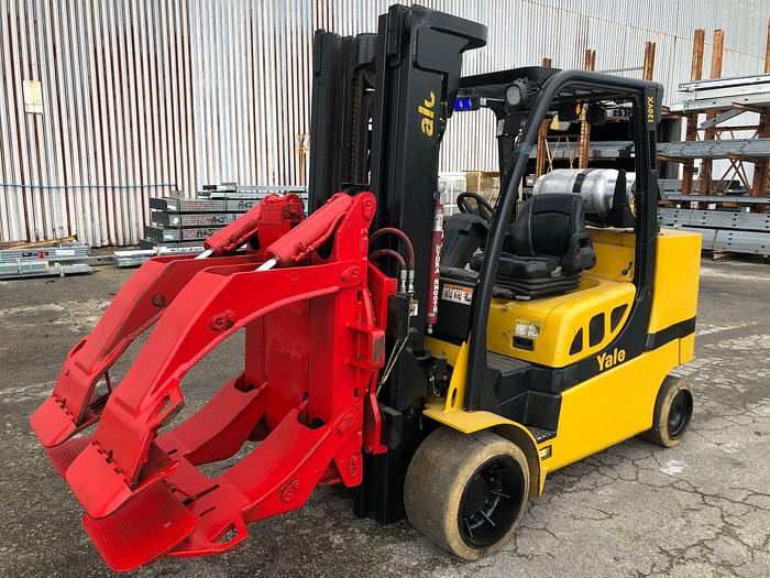 Used 12,000 POUND YALE ROLL CLAMP TRUCK MODEL GLC120VXPRS W/ 60" BOLZONI CLAMP MFG. 2012