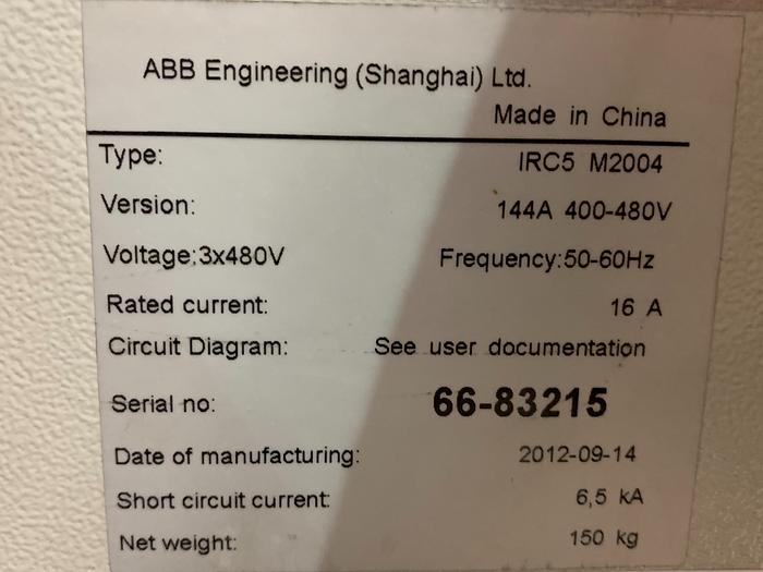 Used 2012 ABB IRB 6640 235/2.55