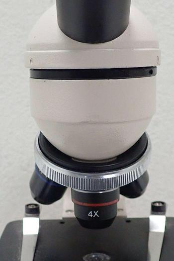 Used Ken-A-Vision Model T-1201C Monocular Microscope w/ 3 Objectives 4x, 10x, 40x