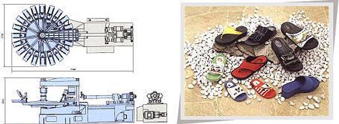Rotary Type Automatic Air Blowing Plastic Shoes Injection Moulding Machine NSK-296