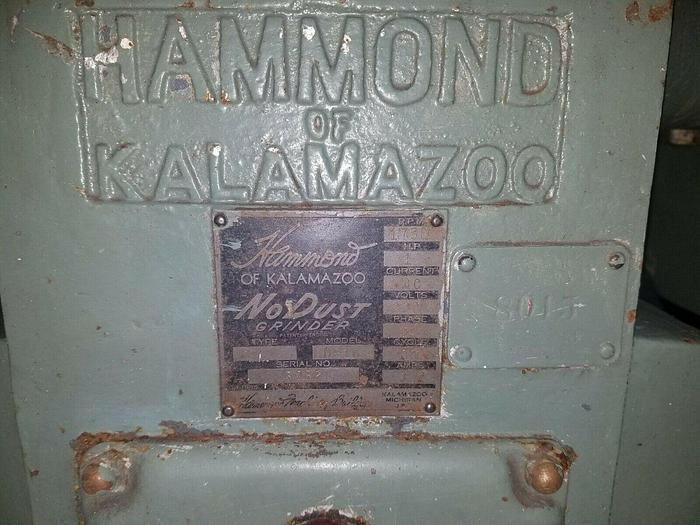 Used Hammond Pedestal Grinder with Built In Dust Collect Model ND-10 Double 8" Wheels