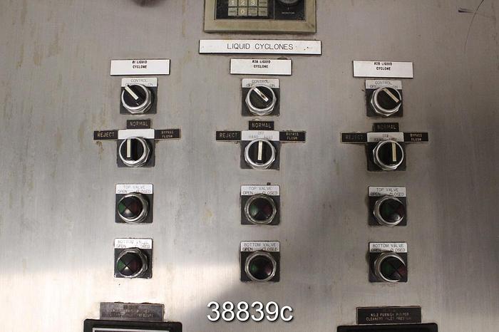 Used Black Clawson Liquid Cyclone High Density Cleaner Control #38839