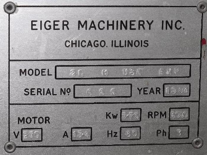 Used 2 LITER EIGER MOTORMILL LAB BEAD MILL – XP – S/S – JACKETED