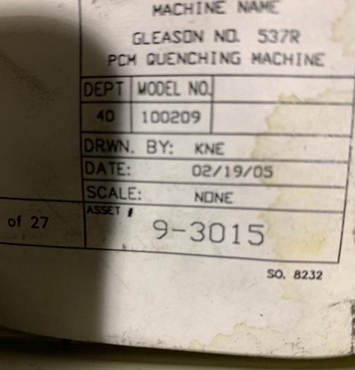 Used GLEASON 537 QUENCH PRESS REMANUFACTURED BY DAYTON MACHINE TOOL