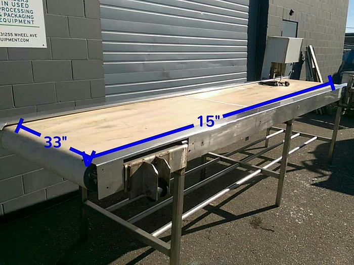 Used 15′ long by 33″ wide Sorting Conveyor