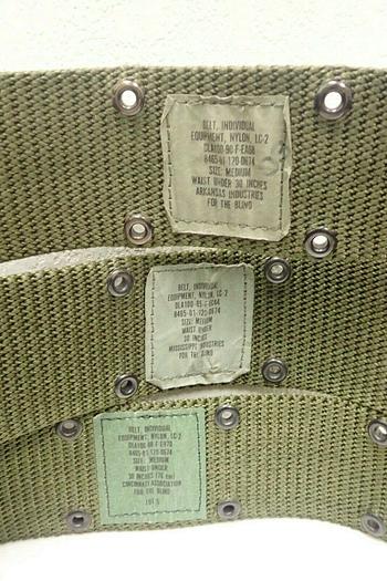 Used Lot of 10 U.S. Military LC-2 Green Pistol Belts, Size Medium, Waist Under 30"