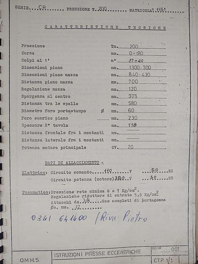 Usato Manzoni 200 ton