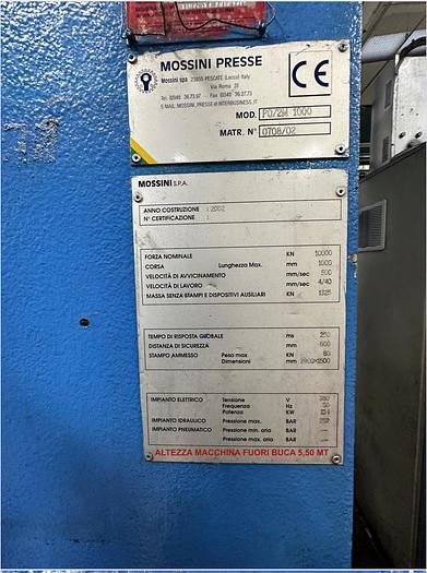 Used MOSSINI 1000 ton Idro 