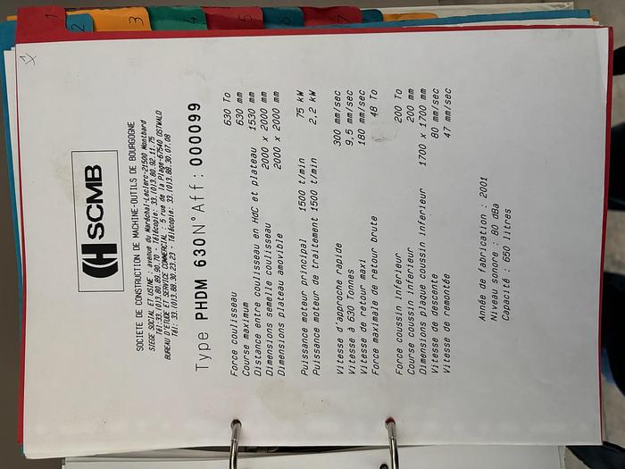 Used SCMB-SCHULER 630 TON