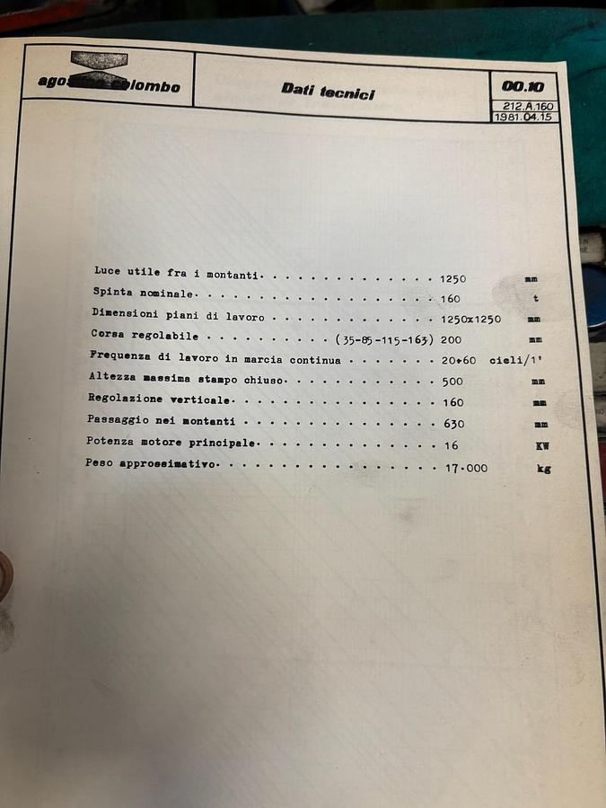 Usato 1981 COLOMBO AGOSTINO 212-A-160