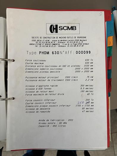 Used SCMB-SCHULER 630 TON