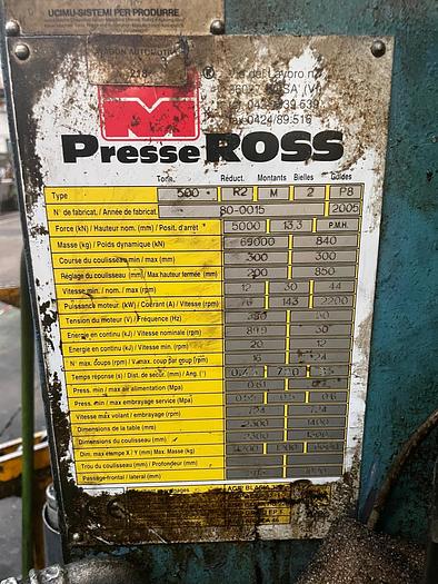 Used OMERA -ROSS 500 ton