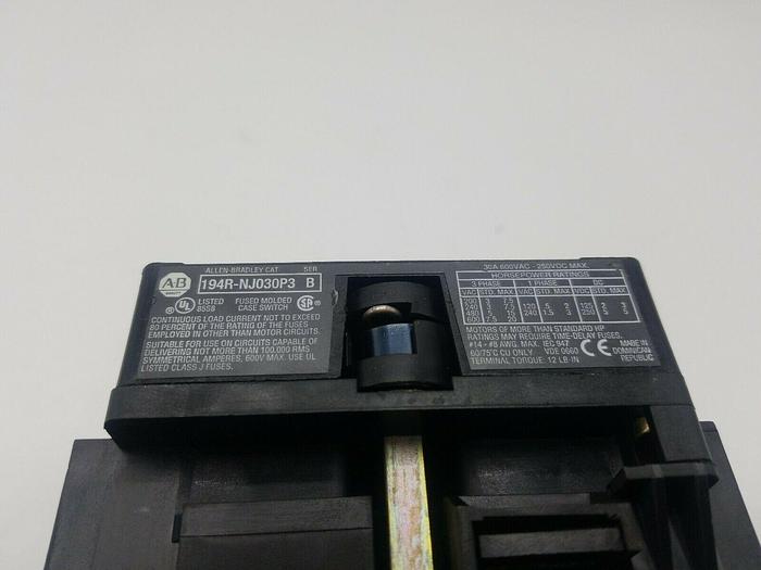 Used Allen Bradley 194R-NJ030P3 Ser. B