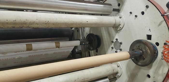Used 1998 MONDON Automatic slitter rewinder with 2 col. flexo (for paper reels)