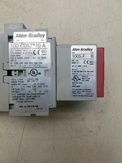Used Allen Bradley Contactor 100-C09Z*10 SER A+ 100-F SER B