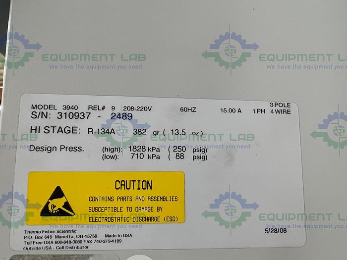 Used Thermo Fisher   3940  Refrigerated Incubator w/ Humidity 29 Cu Ft., 0° to 60°C