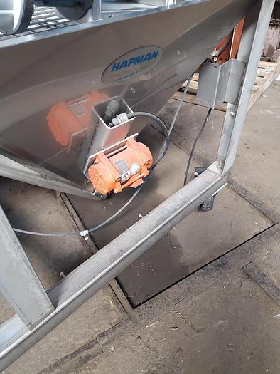 Used 4" Hapman flexible feeder on stainless mobile cart   96" discharge