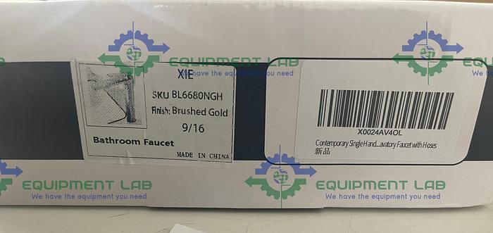 Brushed Gold Single Handle Faucet For Bathroom w/ Brushed Gold Pop Up Stopper