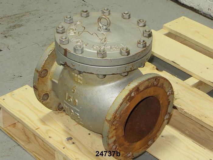Used 4 Evergreen Valve Co 6" Steel Check Valve #24737
