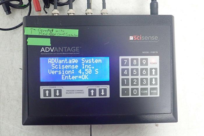 Used SciSense (Transonic) Model FY897B ADVantage Control Unit w/ Cables, Power Supply