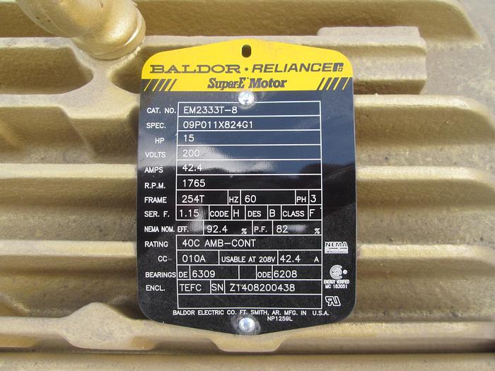 New Baldor EM2333T-8 Electric Motor with Fan