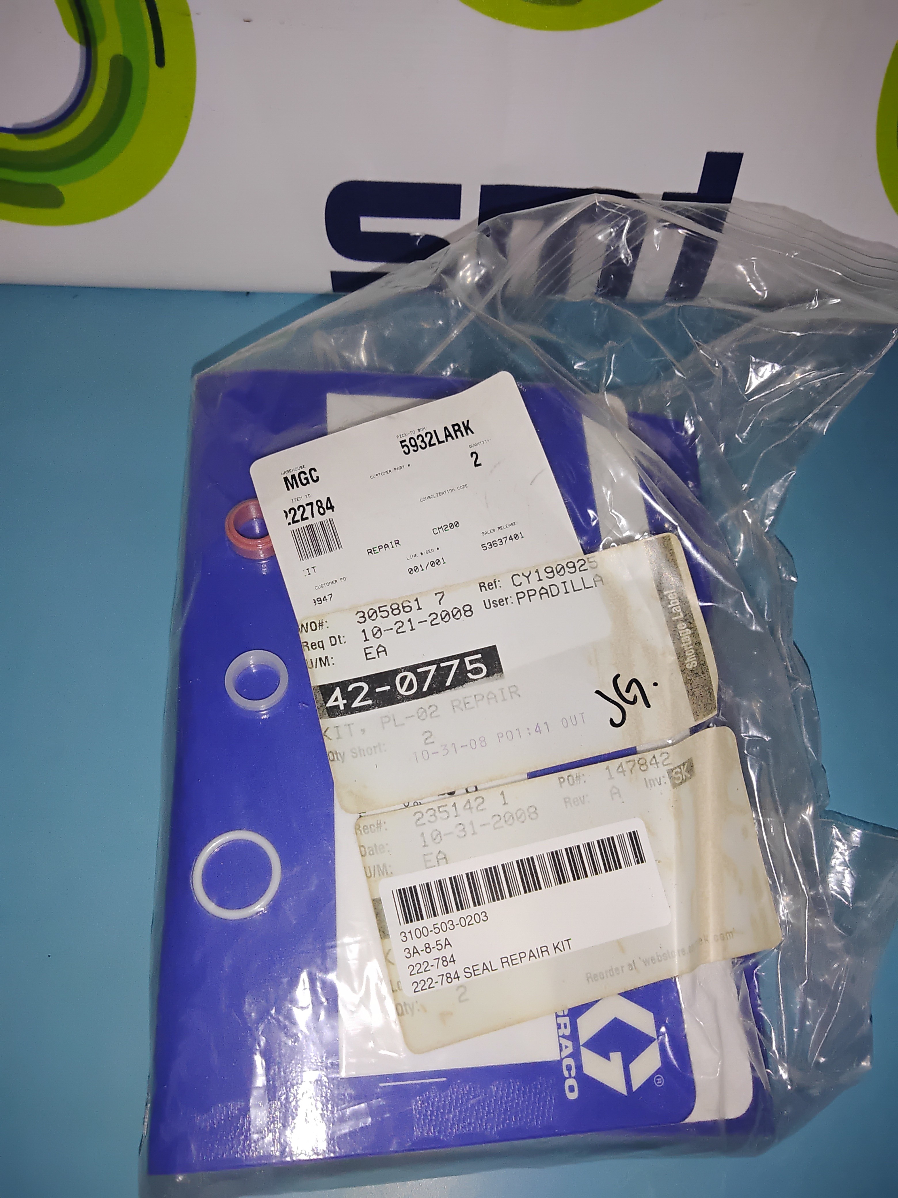 GRACO Seal Repair Kit 222-784 for Asymtek, X-1010 & X-1020 Dispenser