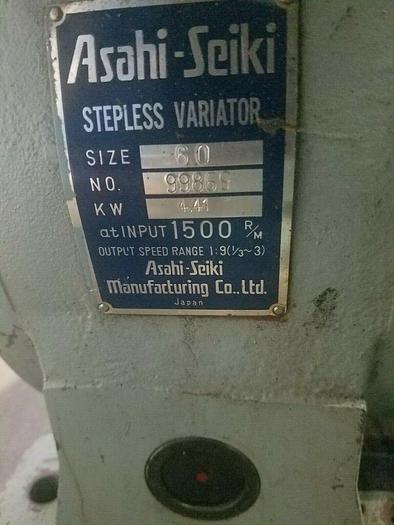 Used Asahi-Seiki Stepless Variator Variable Speed Gear Head Drive with Toshiba Motor