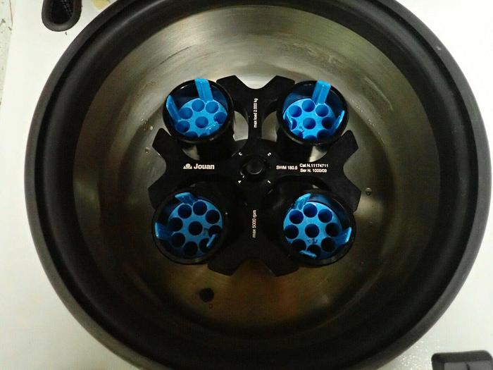 Used Jouan MR 23i Refrigerated Centrifuge with Rotor SWM 180.5, Manual & Extras