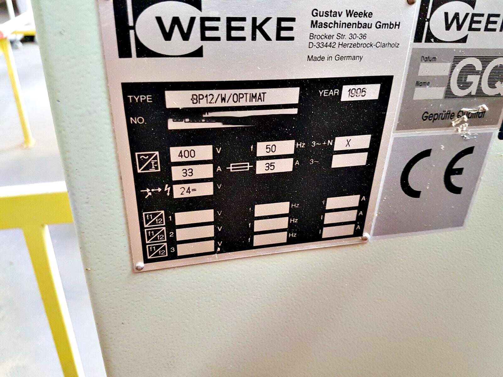 Used Weeke Optimat BP12 - 1996