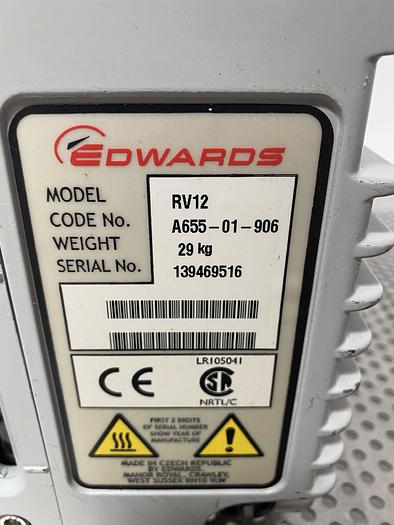 Used Edwards RV12 Rotary Vane Vacuum Pump 115V w/ KF25 Fitting