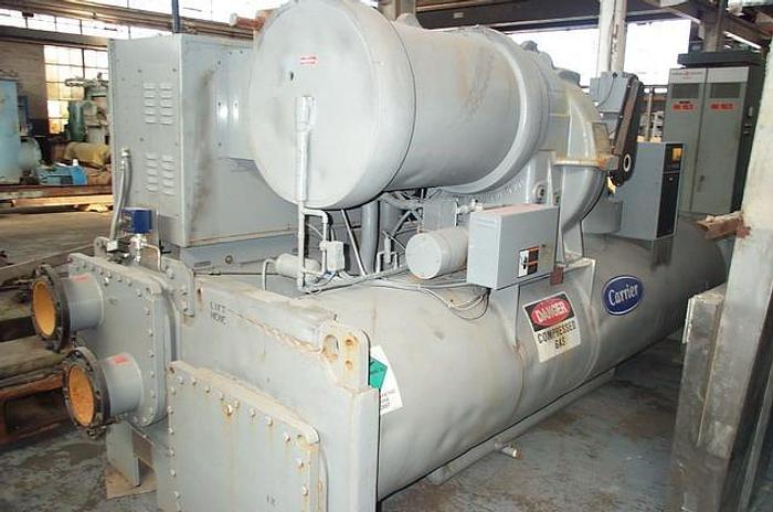 Used Carrier Corp. 19XL4043463CE Automatic Water Chiller, 900# Charge, 375 Psi, R-134A Refrigerant, Tank Model 10Xb44007601, S/N: 579124, Compressor Model 02Xb463Ce, Oil Heater 1200 Watt, 400 Ton, 40-45 F #17780