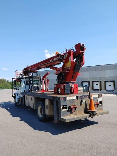 Used Elliott G85R Sign Crane on a 2007 International 4300 Flat Bed Truck - M28079