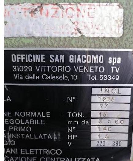 Usato pressa a chiavetta san giacomo 15 ton