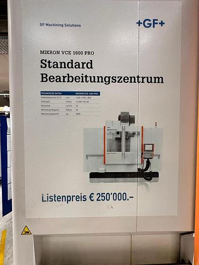 Gebraucht 2014 Mikron VCE1600Pro