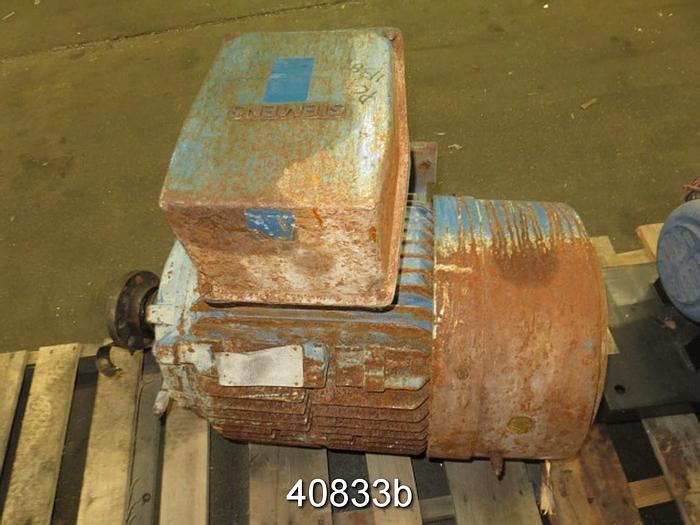 Used Siemens A/C Motor, 40 Hp, 3555 Rpm, 460 Volts #40833