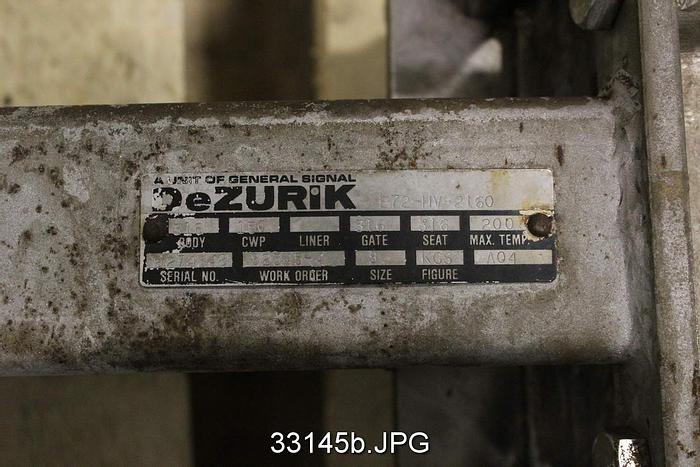 Used Dezurik 8" Air Operated Knife Gate Valve #33145